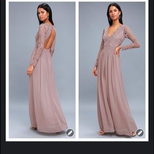 Lulu’s lace top, open back, formal dress